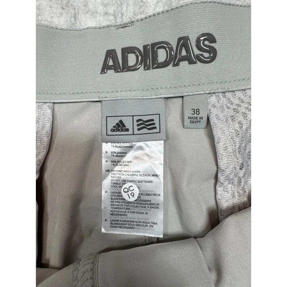 Adidas Golf Shorts Mens 38 Light Grey Performance Stretch Flat‎ Front Activewear
